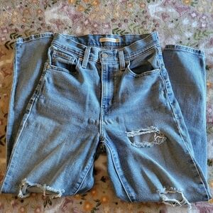 Levi's 501 High-Waisted Distressed Mom Jeans